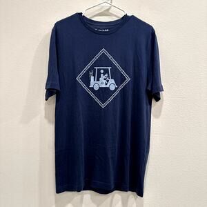 Travis Mathew T-Shirt Men's Medium Blue Golf Cart Logo Crew Neck Short Sleeve